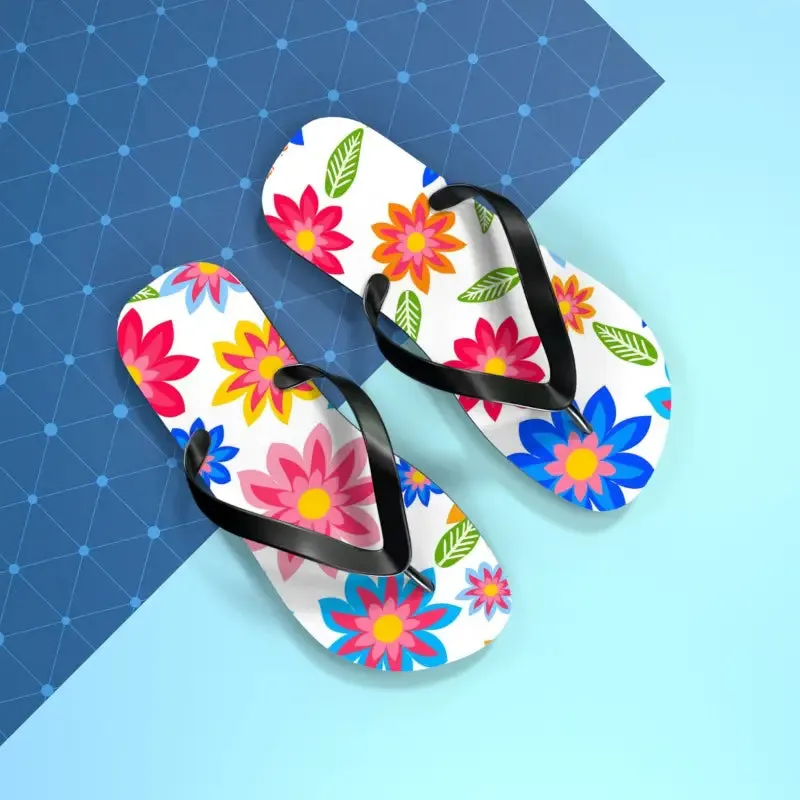 Colorful Flowers Unisex Flip Flops Summer Vibes