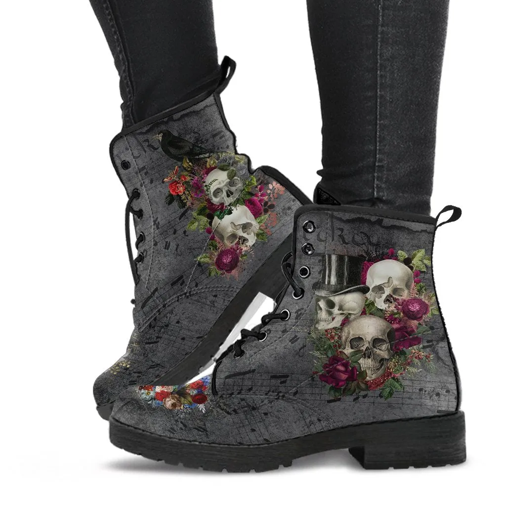 Combat Boots - Goth Shoes #22 | Vegan Leather Lace Up Boots Women, Handmade Lace Up Boots, Women's Boots, Custom Shoes
