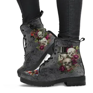 Combat Boots - Goth Shoes #22 | Vegan Leather Lace Up Boots Women, Handmade Lace Up Boots, Women's Boots, Custom Shoes