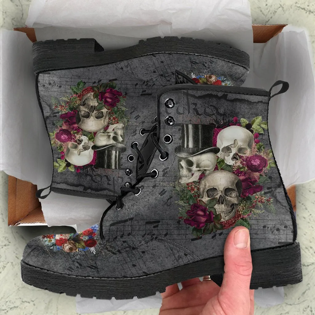 Combat Boots - Goth Shoes #22 | Vegan Leather Lace Up Boots Women, Handmade Lace Up Boots, Women's Boots, Custom Shoes