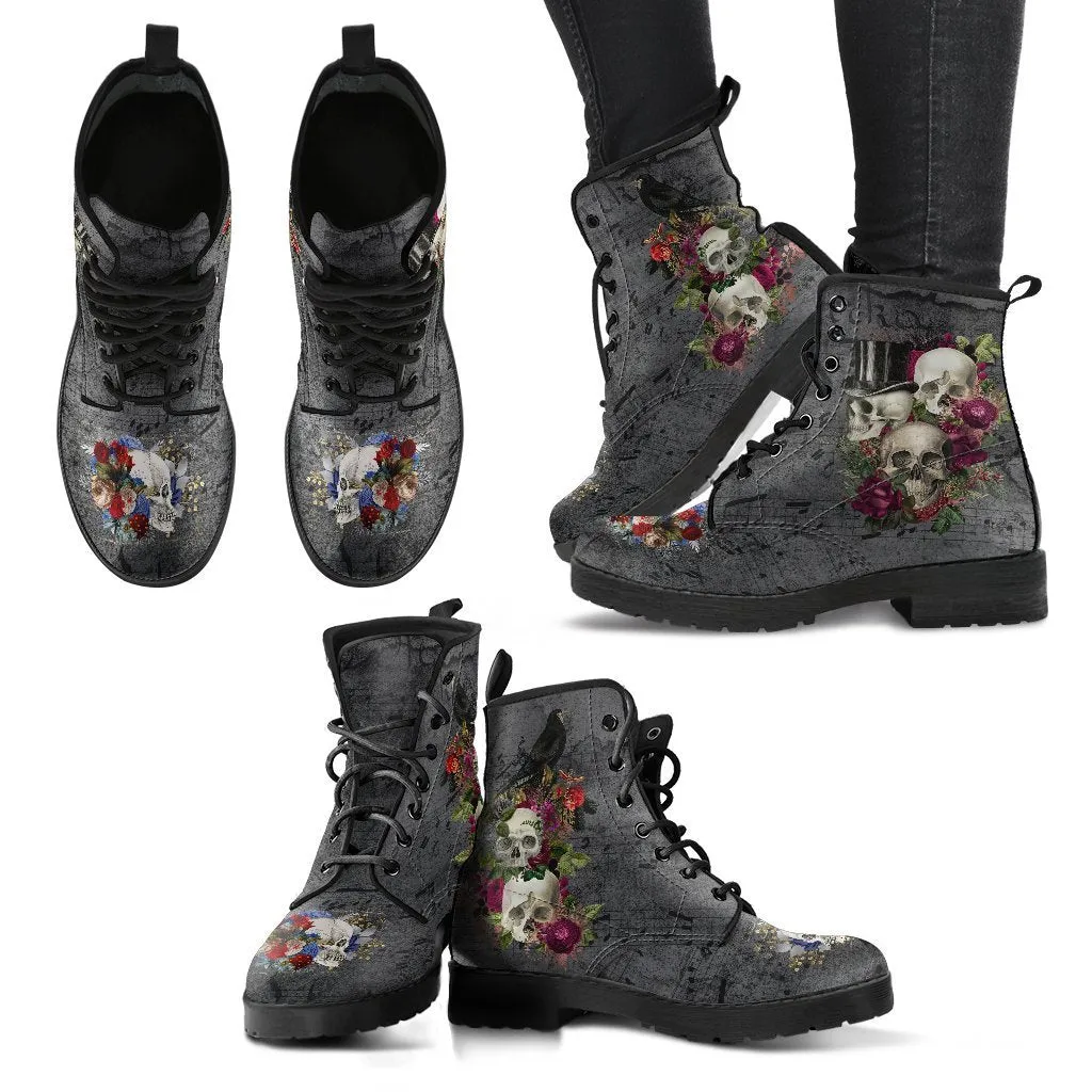 Combat Boots - Goth Shoes #22 | Vegan Leather Lace Up Boots Women, Handmade Lace Up Boots, Women's Boots, Custom Shoes