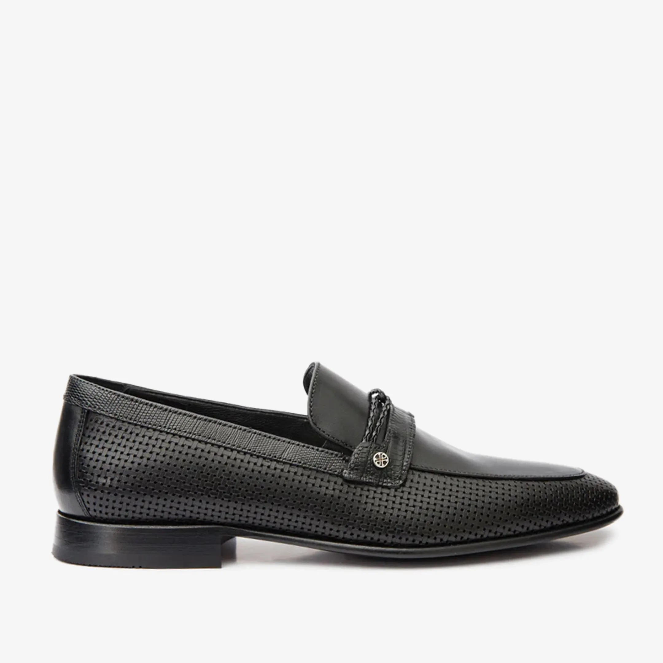 The Acerra Black Leather Loafer Men Shoe Final Sale! Indoor Movement Stand Firm