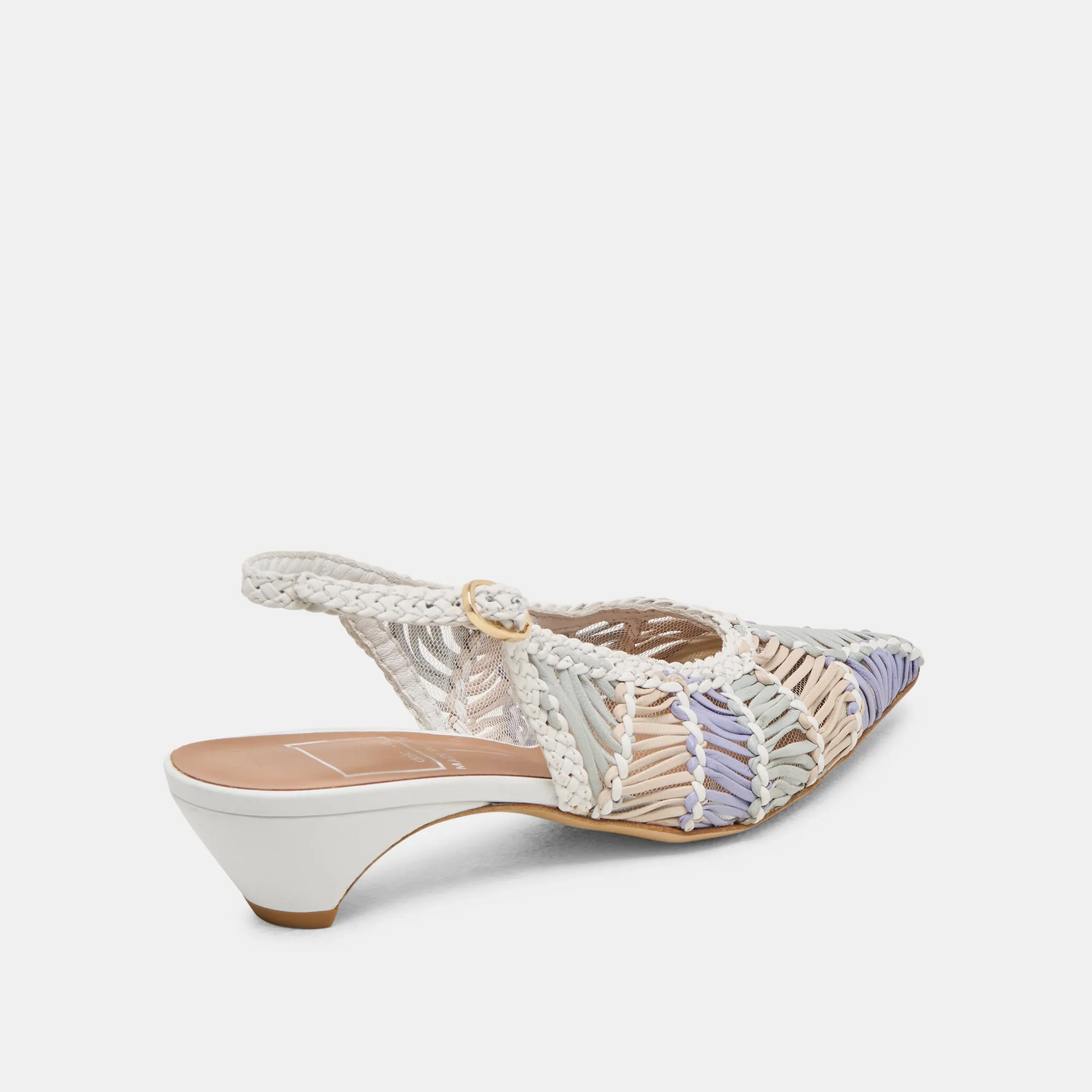 Ultra Comfort DAFNEY HEELS WHITE MULTI WOVEN LEATHER