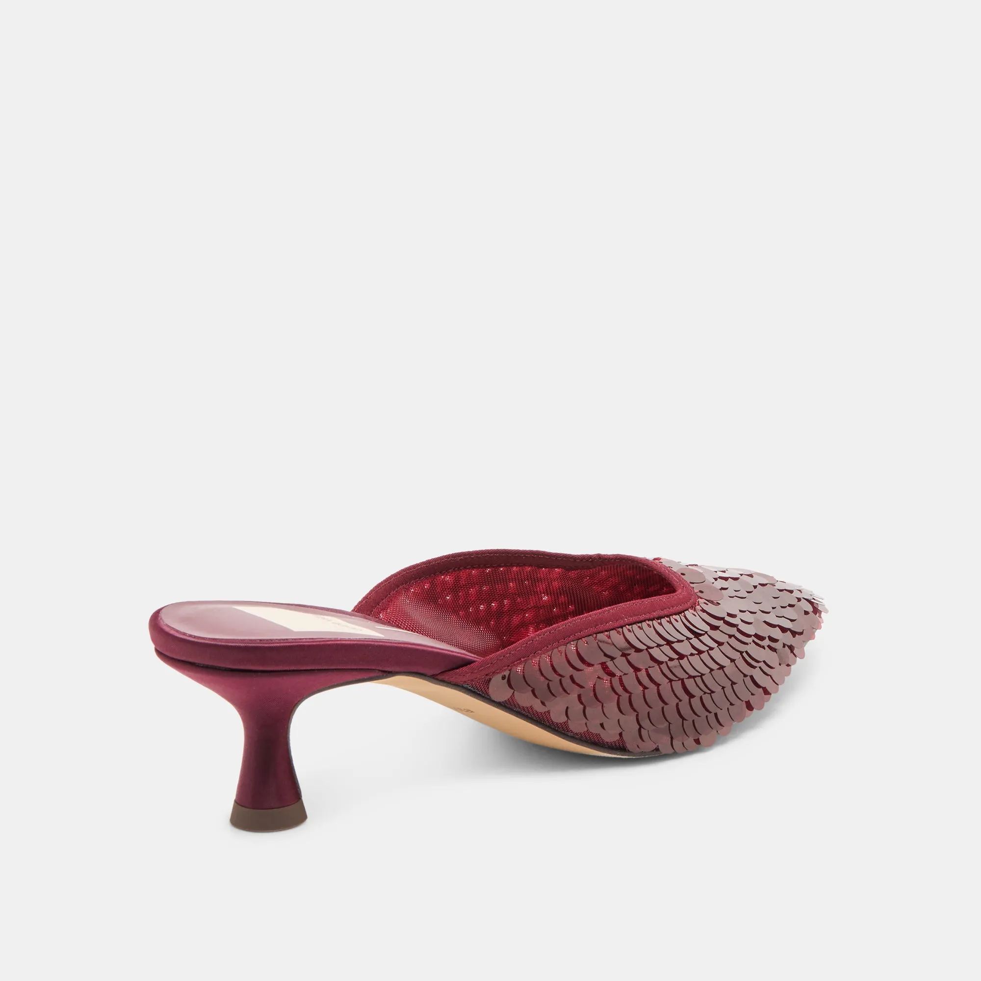 Anti Slip Arch support CLEO SEQUIN HEELS CRANBERRY SEQUIN