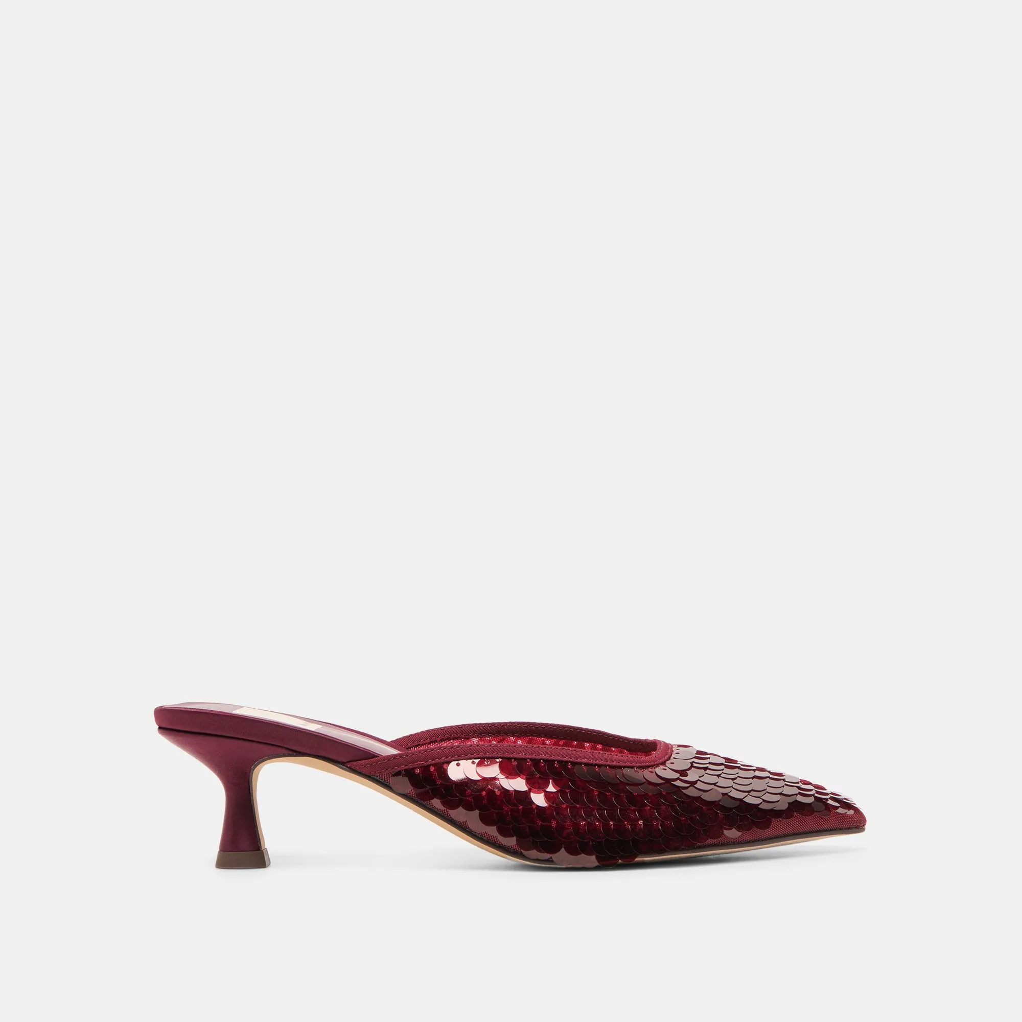 Sophisticated Design Timeless Classic CLEO SEQUIN HEELS CRANBERRY SEQUIN
