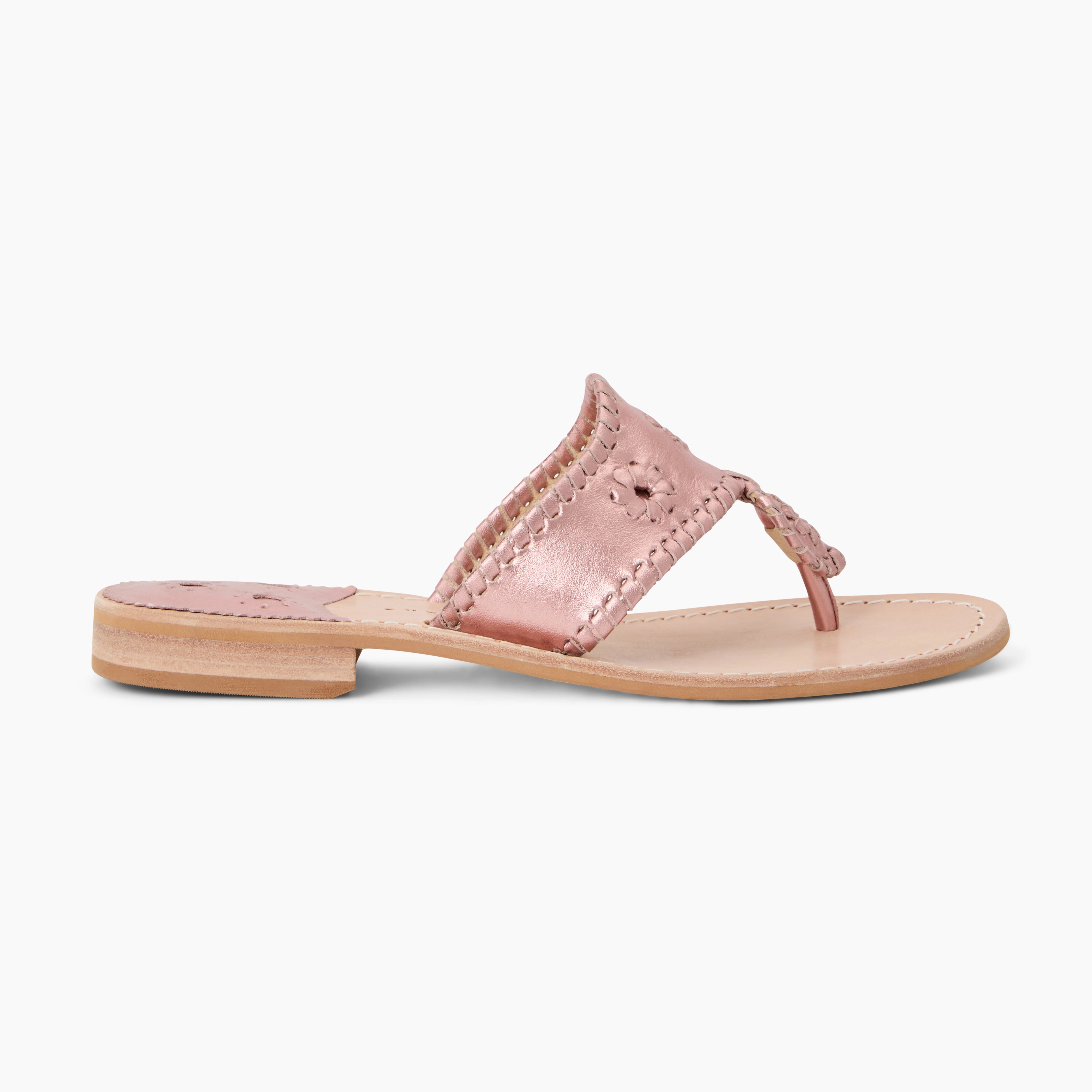 ventilation channels Lightweight EVA Midsole Jacks Metallic Leather Flat Sandal