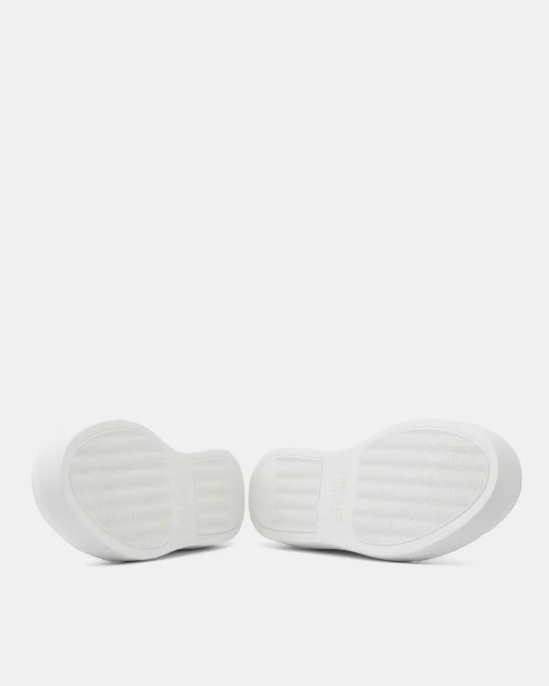 White Low Kick Dress Sneaker Quick Adjustment Clean Aesthetic