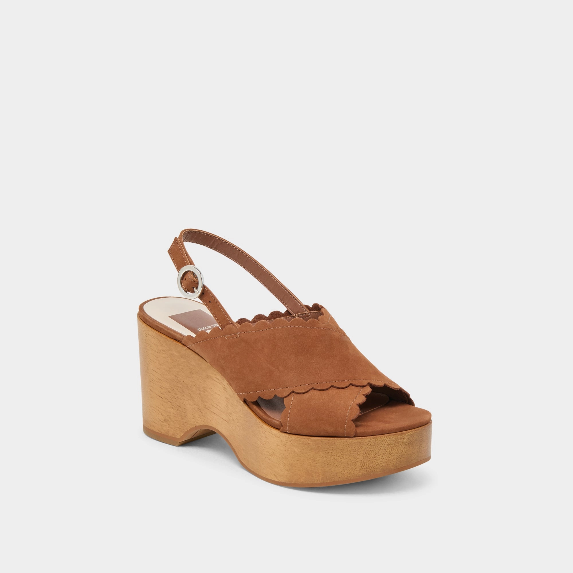 Stretchable DILION WEDGES DARK SADDLE NUBUCK