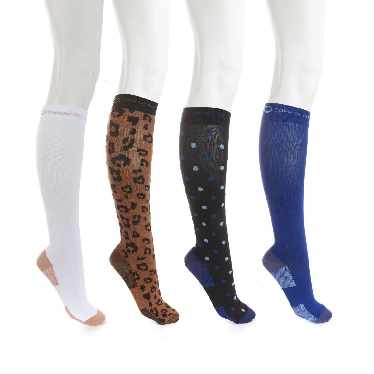 Copper Fit™ Knee-High Compression Socks 4-pack