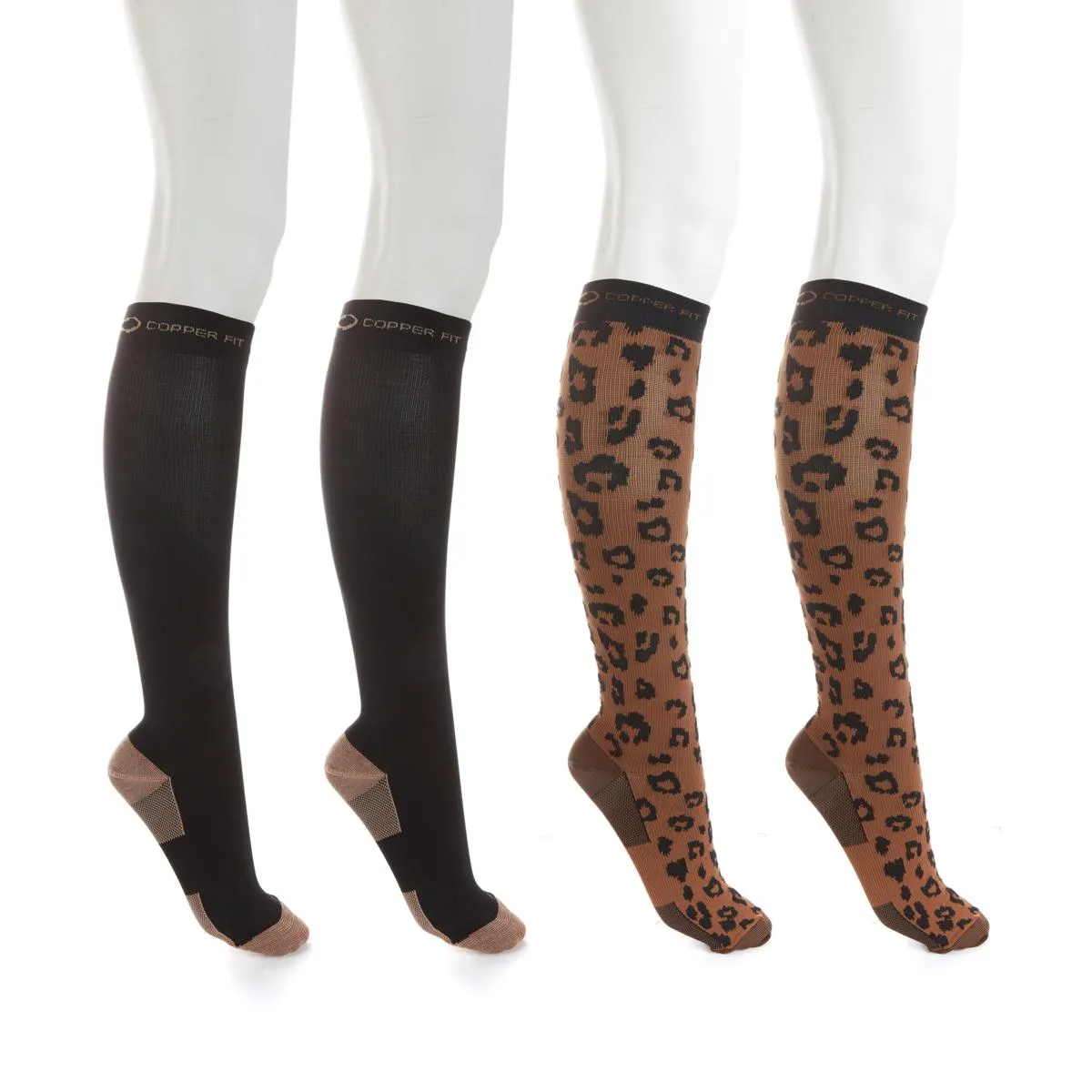 Copper Fit™ Knee-High Compression Socks 4-pack