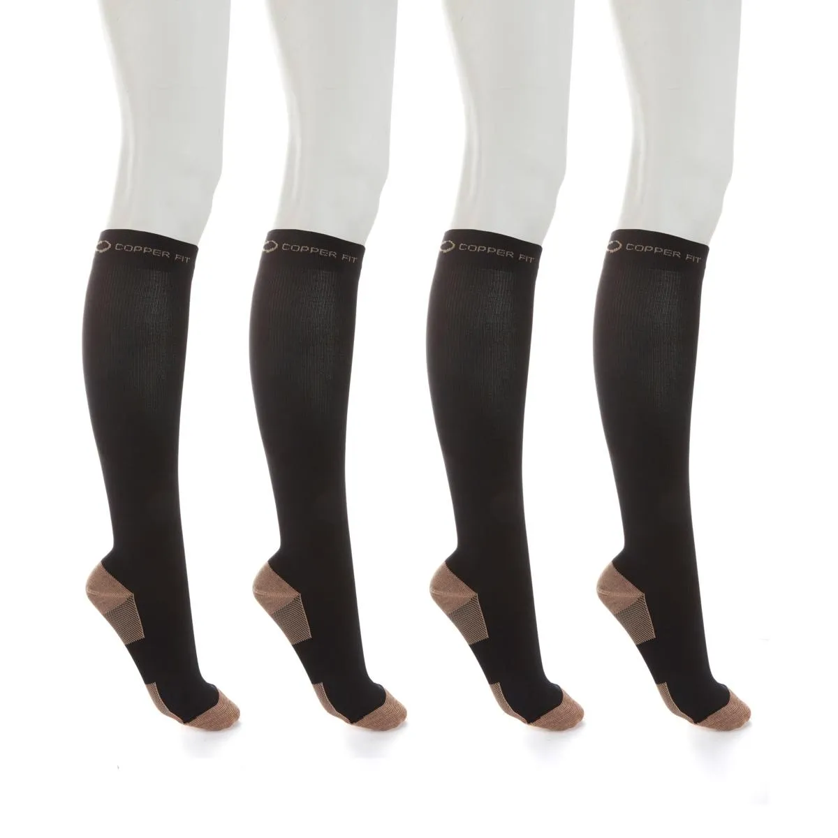Copper Fit™ Knee-High Compression Socks 4-pack