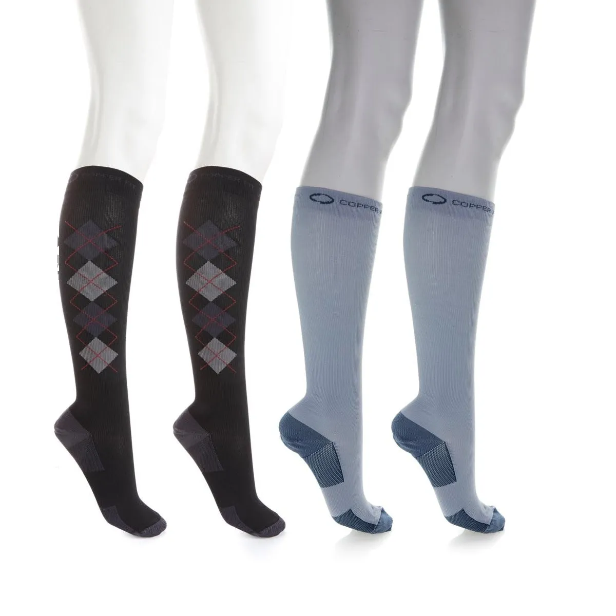 Copper Fit™ Knee-High Compression Socks 4-pack