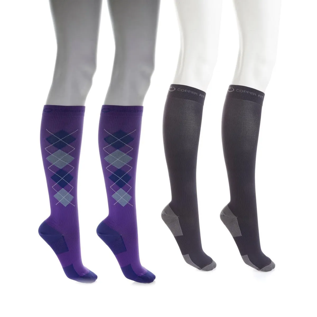 Copper Fit™ Knee-High Compression Socks 4-pack