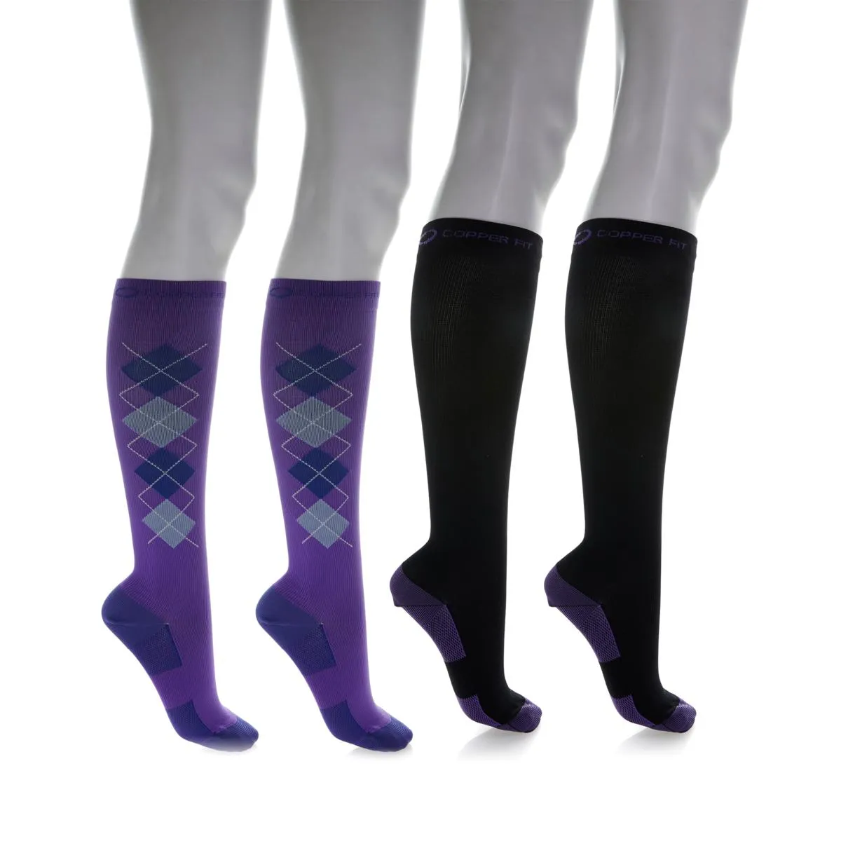 Copper Fit™ Knee-High Compression Socks 4-pack