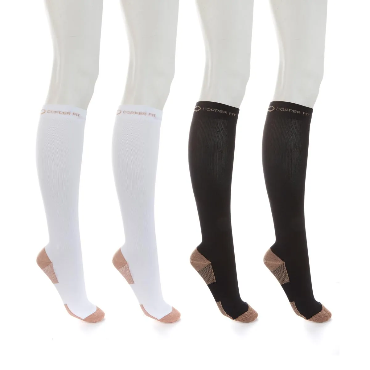 Copper Fit™ Knee-High Compression Socks 4-pack