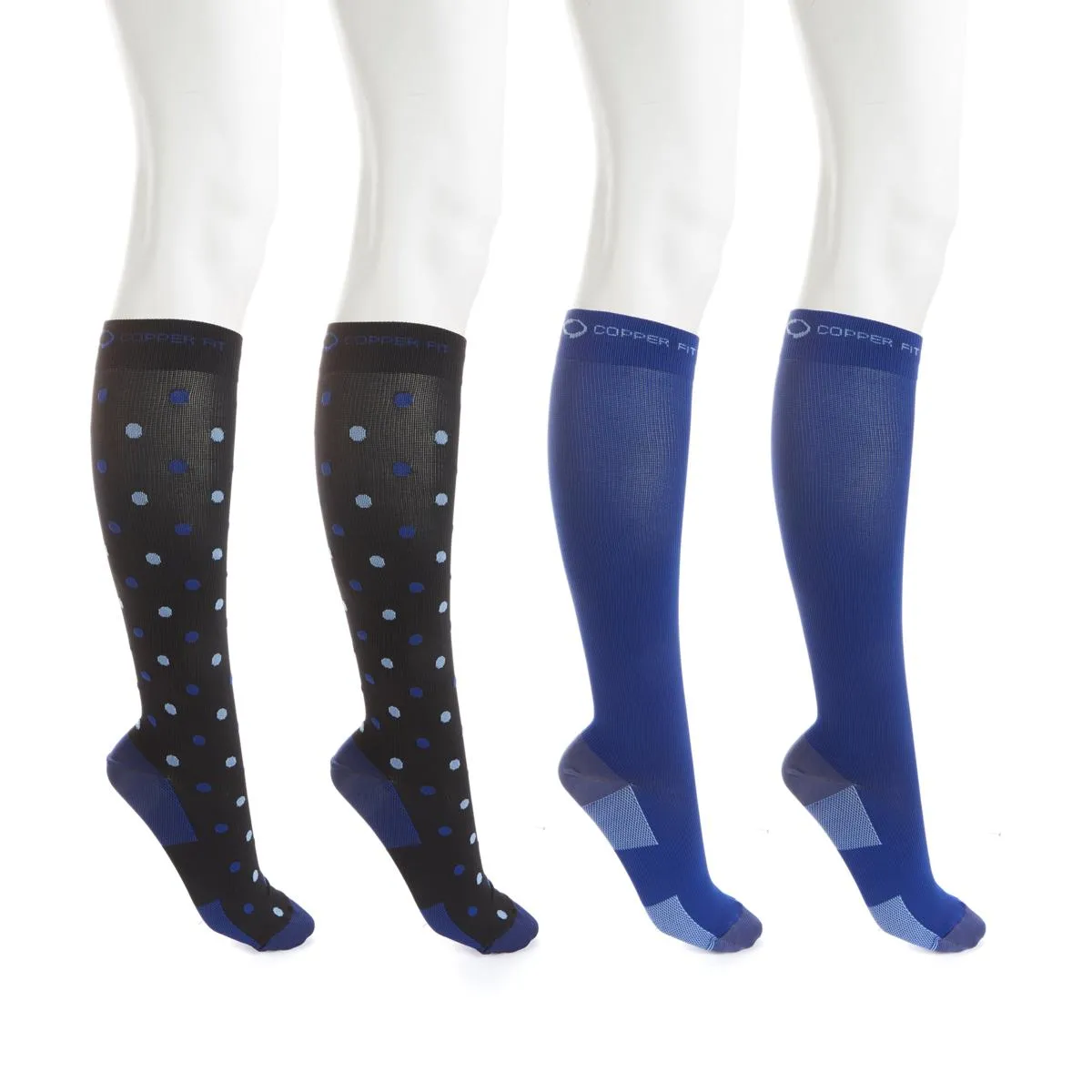 Copper Fit™ Knee-High Compression Socks 4-pack