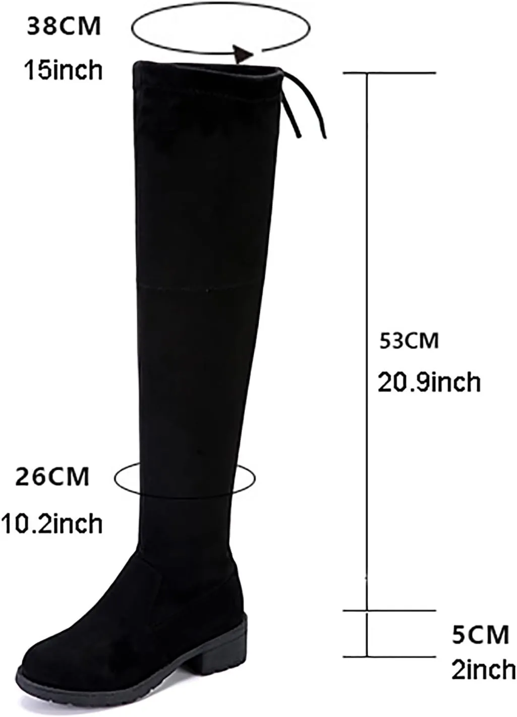 Cowboy Boots For Women Strap Back Over Knee Boots Suede Long Boots Comfort Chunky Heels Thigh High Dress Boots