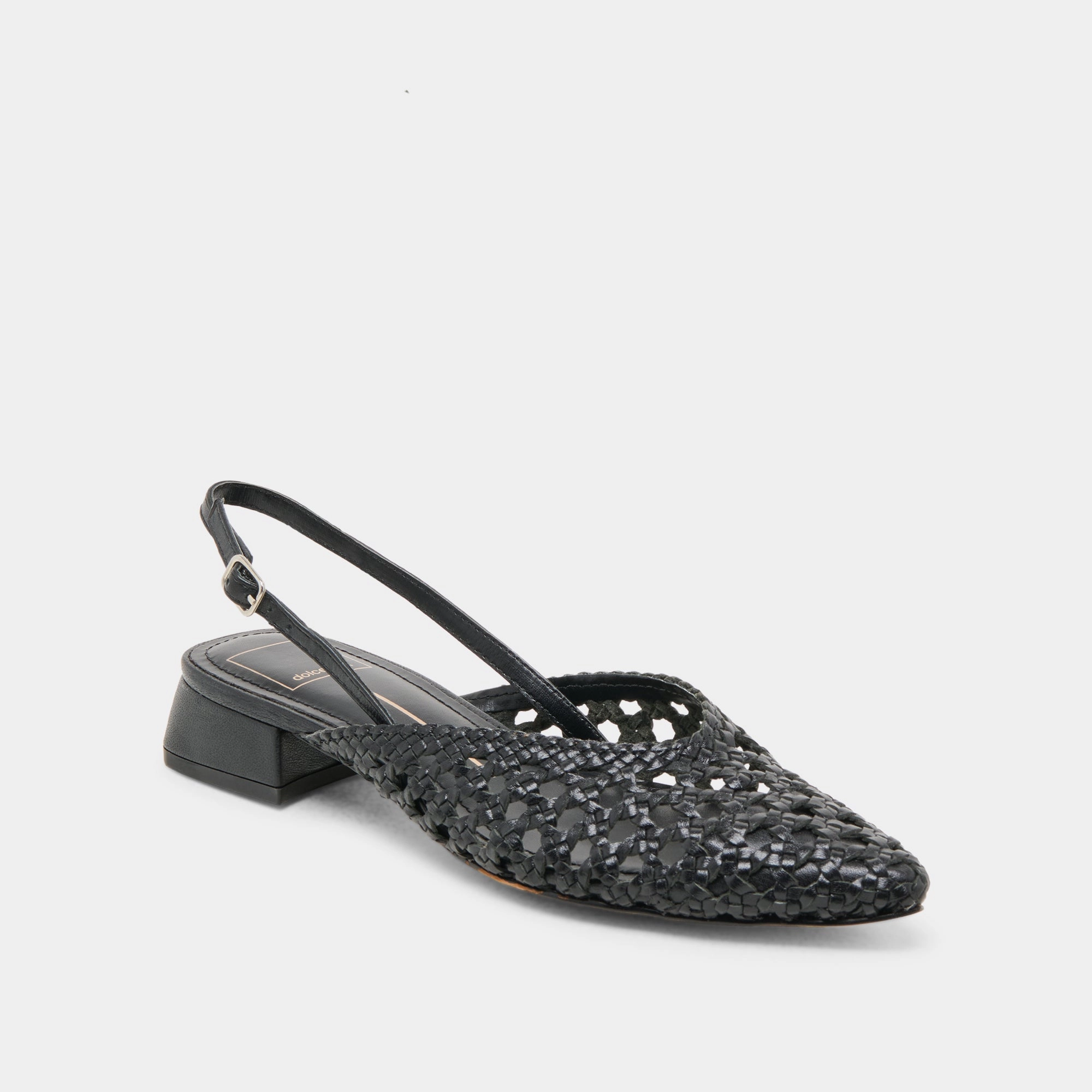 BIRDIE FLATS BLACK WOVEN LEATHER High Lane Look Out