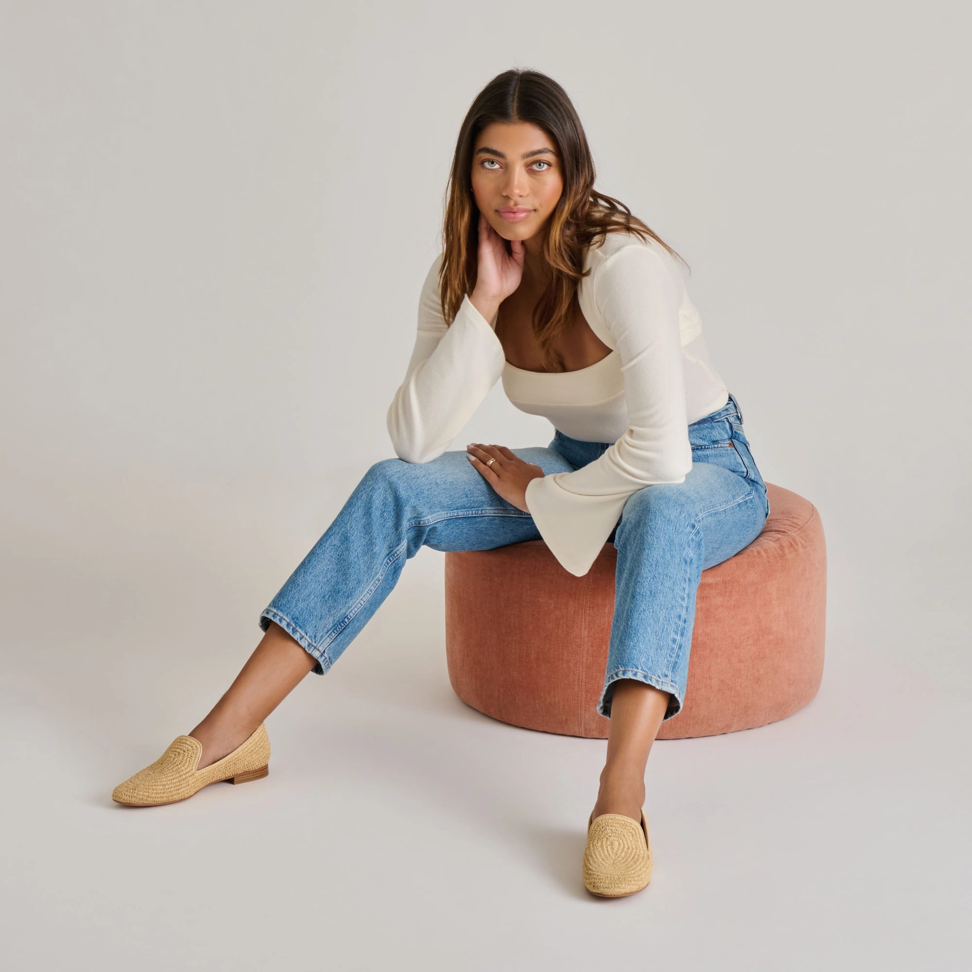 Comfortable Design Shoes Avenue Mood BAYLEN FLATS NATURAL WOVEN RAFFIA