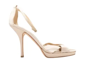 Cream Jimmy Choo Satin Ankle Strap Heels Size 38