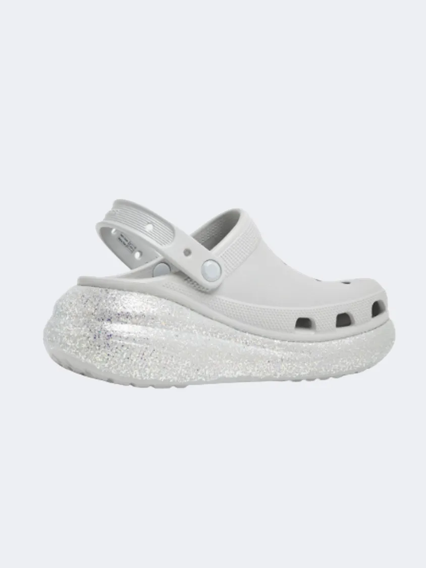 Crocs Classic Crush Glitter Clog Women Lifestyle Slippers  Grey
