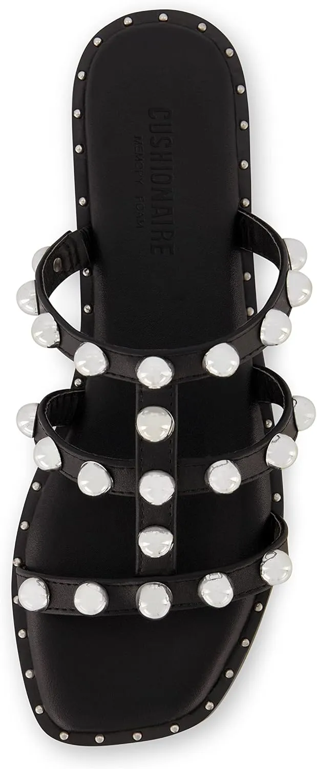 CUSHIONAIRE Women's Ventura stud slide sandal  Memory Foam