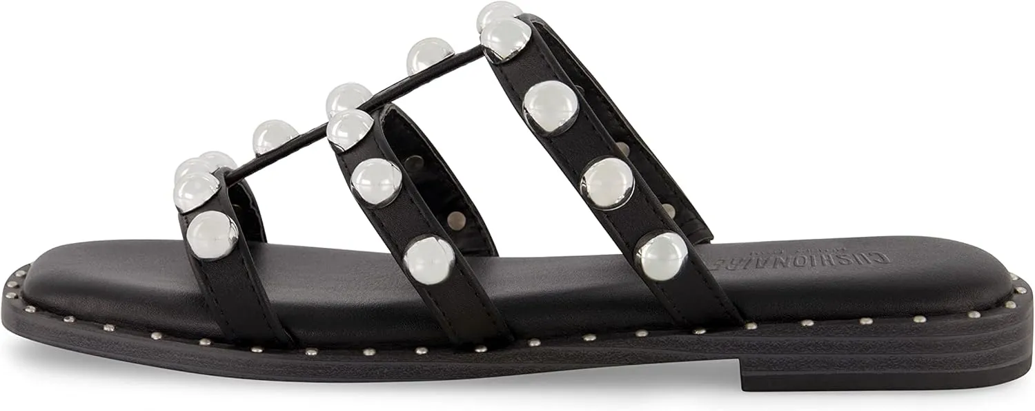 CUSHIONAIRE Women's Ventura stud slide sandal  Memory Foam