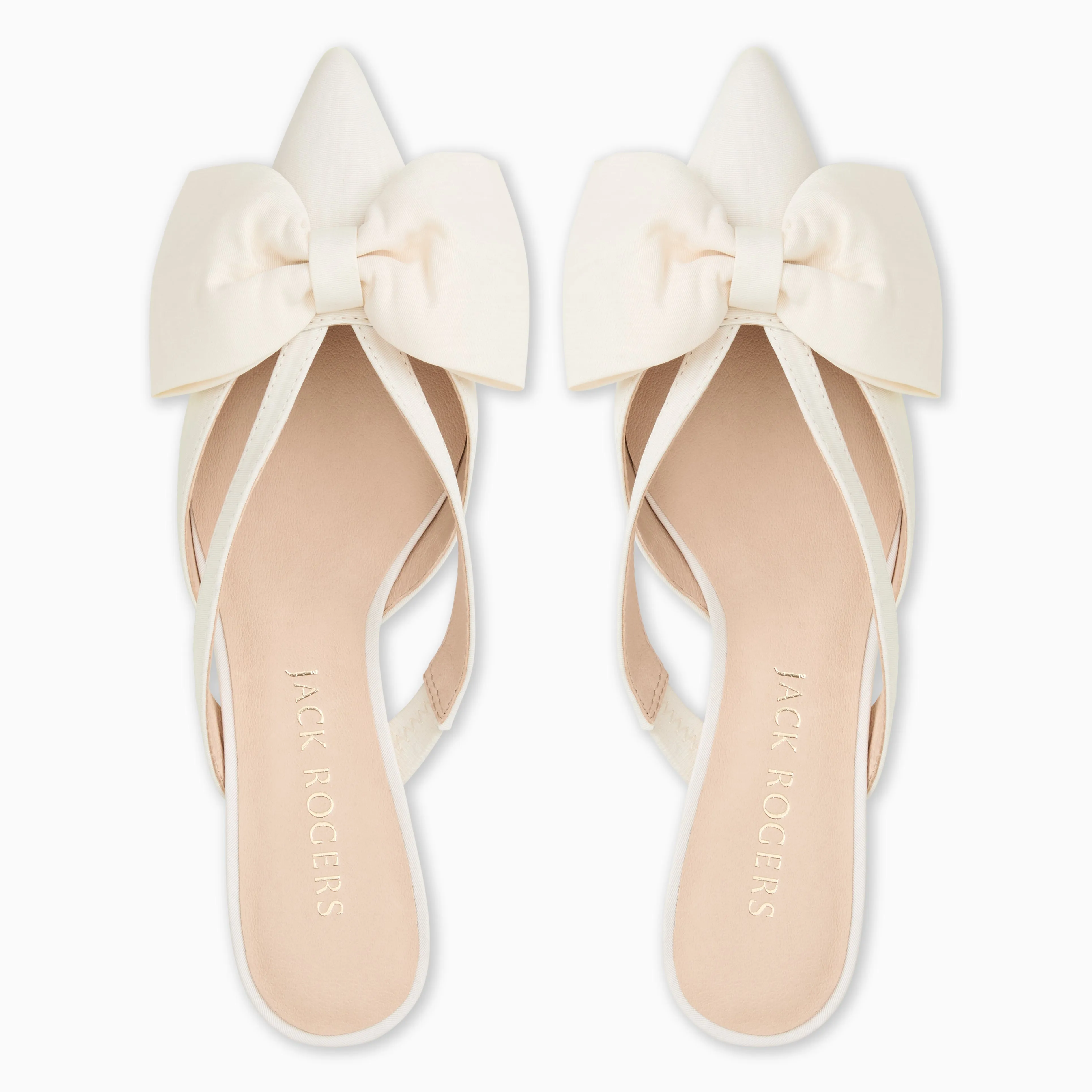 Chic Bride Cynthia Bow Fabric Kitten Heel Mule