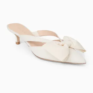 Cynthia Bow Fabric Kitten Heel Mule Spring Glow