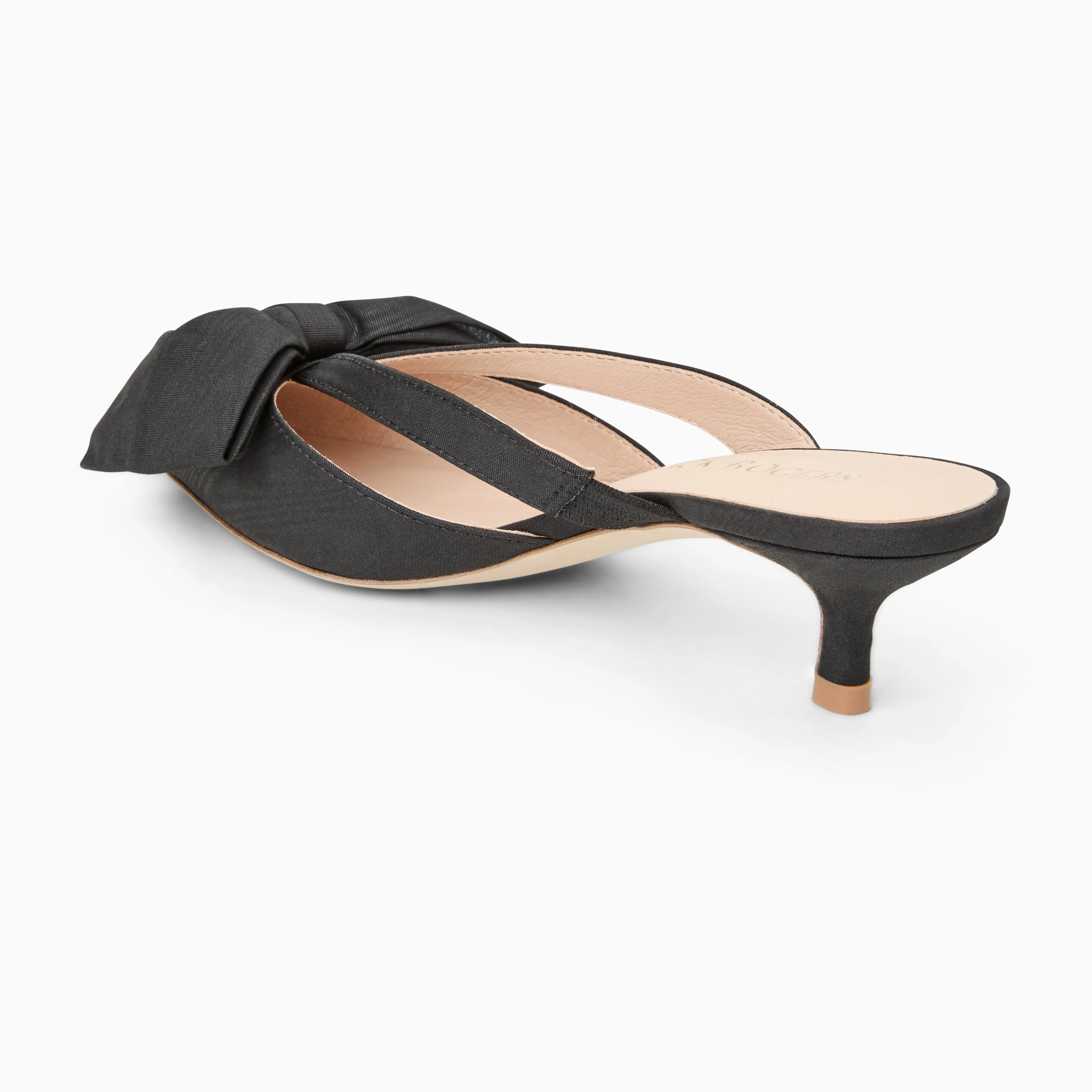Boss Mode Event Chic Cynthia Bow Fabric Kitten Heel Mule