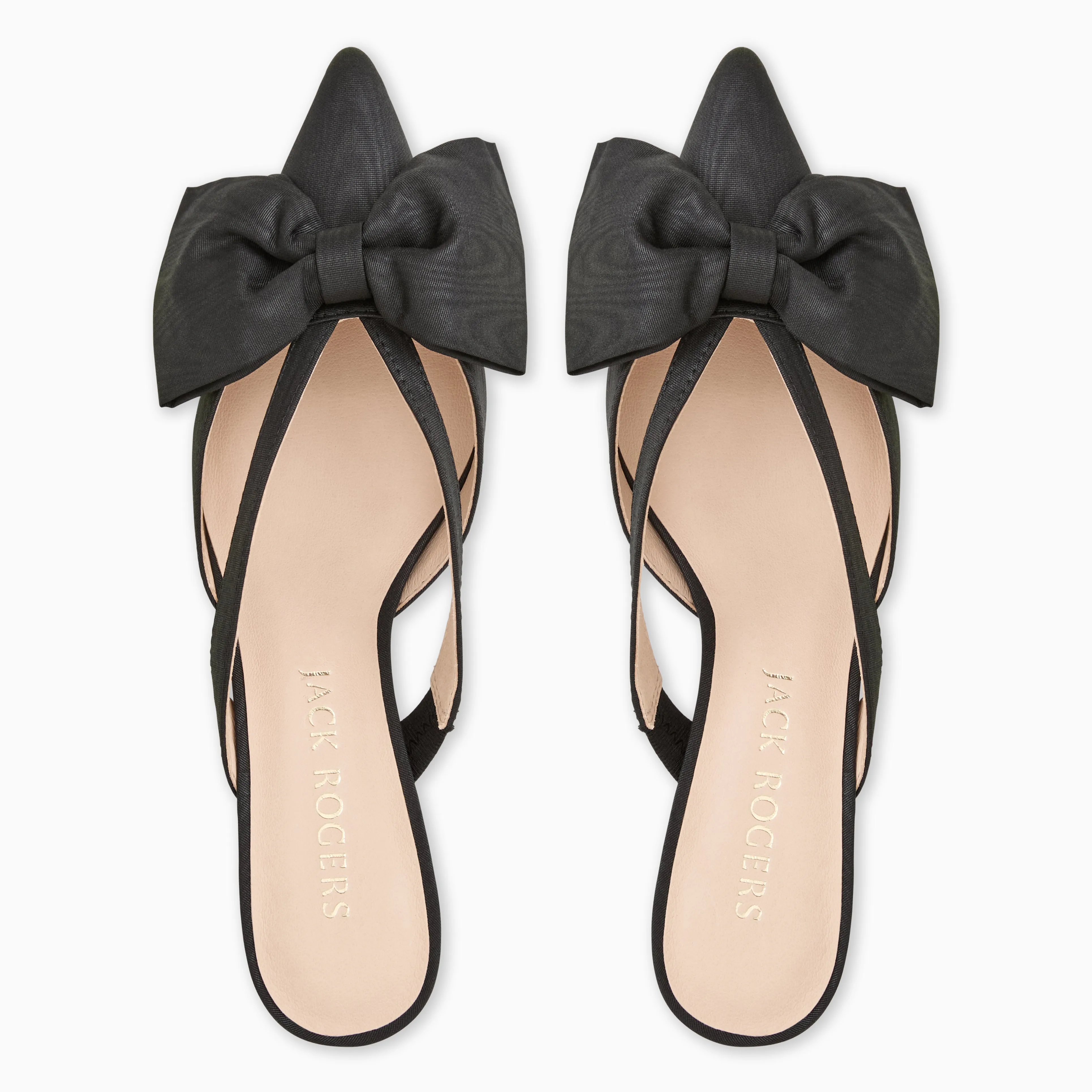 Dressy Heels Comfortable Pumps Cynthia Bow Fabric Kitten Heel Mule