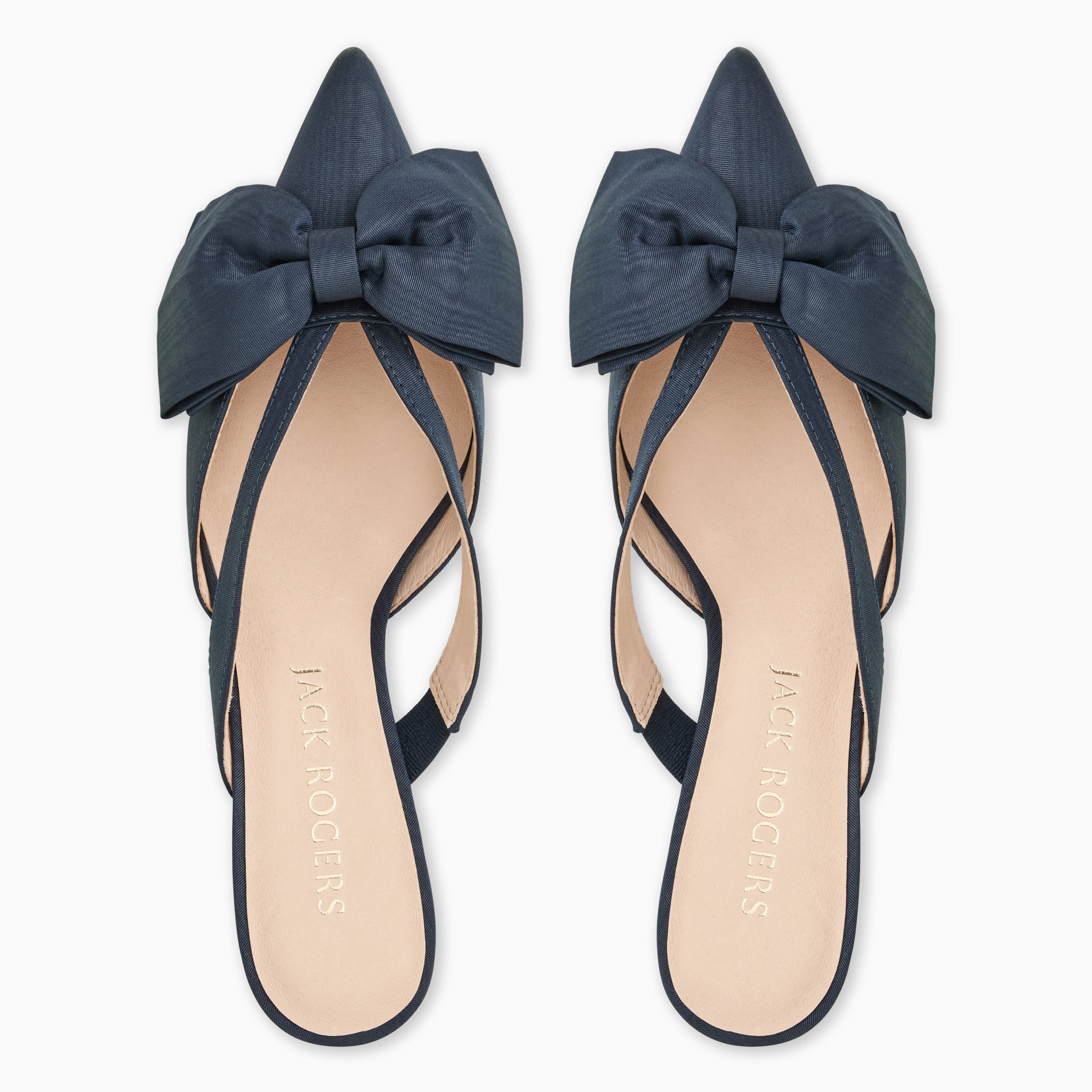 Cynthia Bow Fabric Kitten Heel Mule Premium Quality