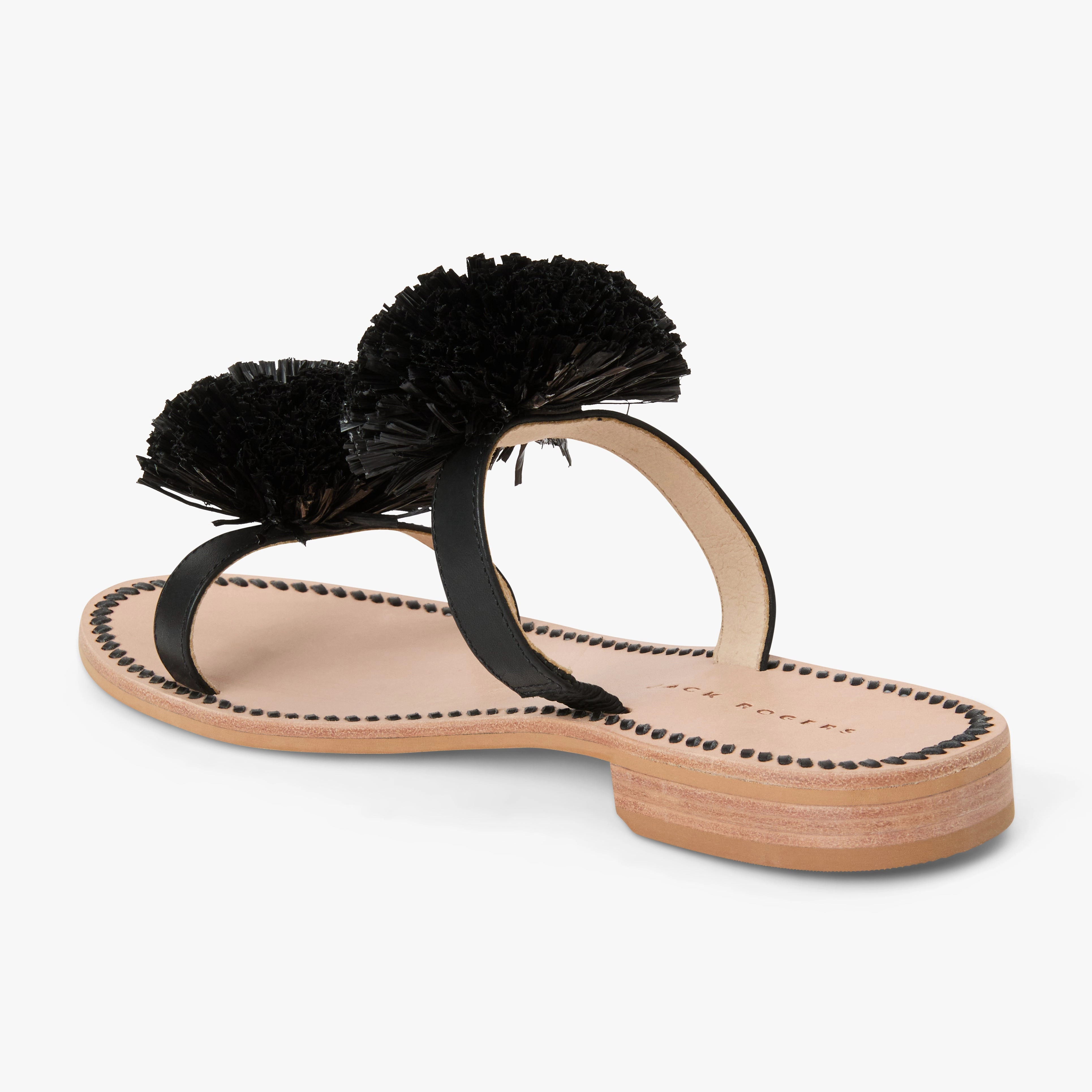 Match Easy Wide Toe Box Design Daffodil Raffia Flat Sandal