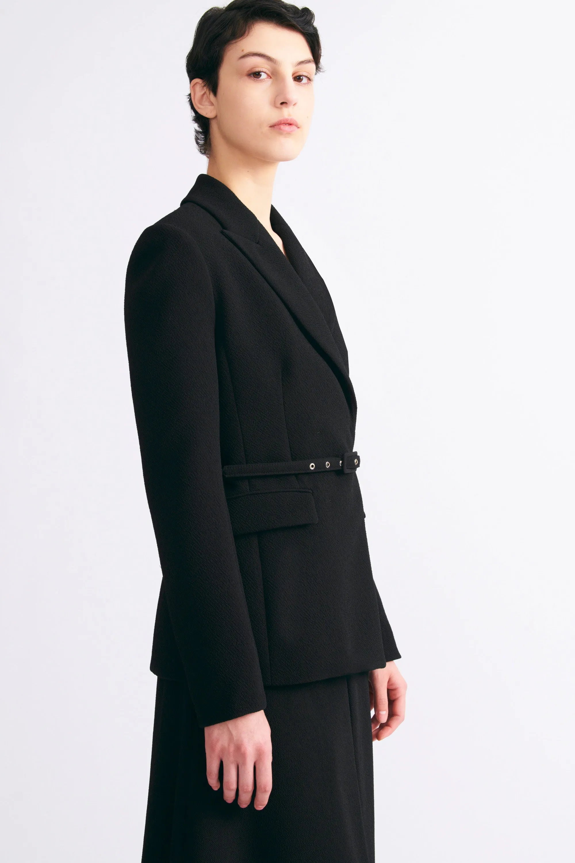 Danya Jacket In Black Double Crepe
