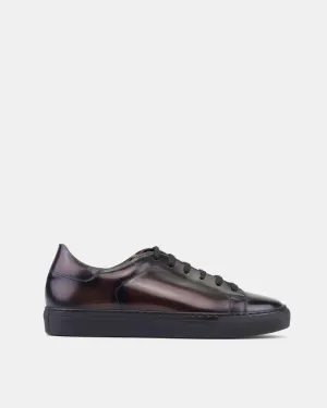 Dark Brown Dress Sneaker in Black Soles Breathable Weave Max Agility
