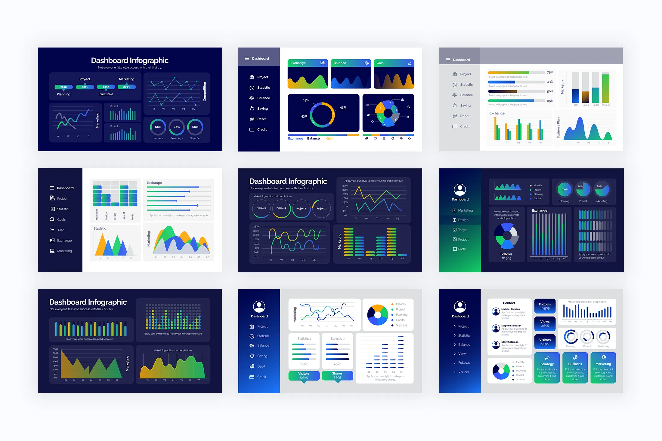 Dashboard Google Slides Infographics