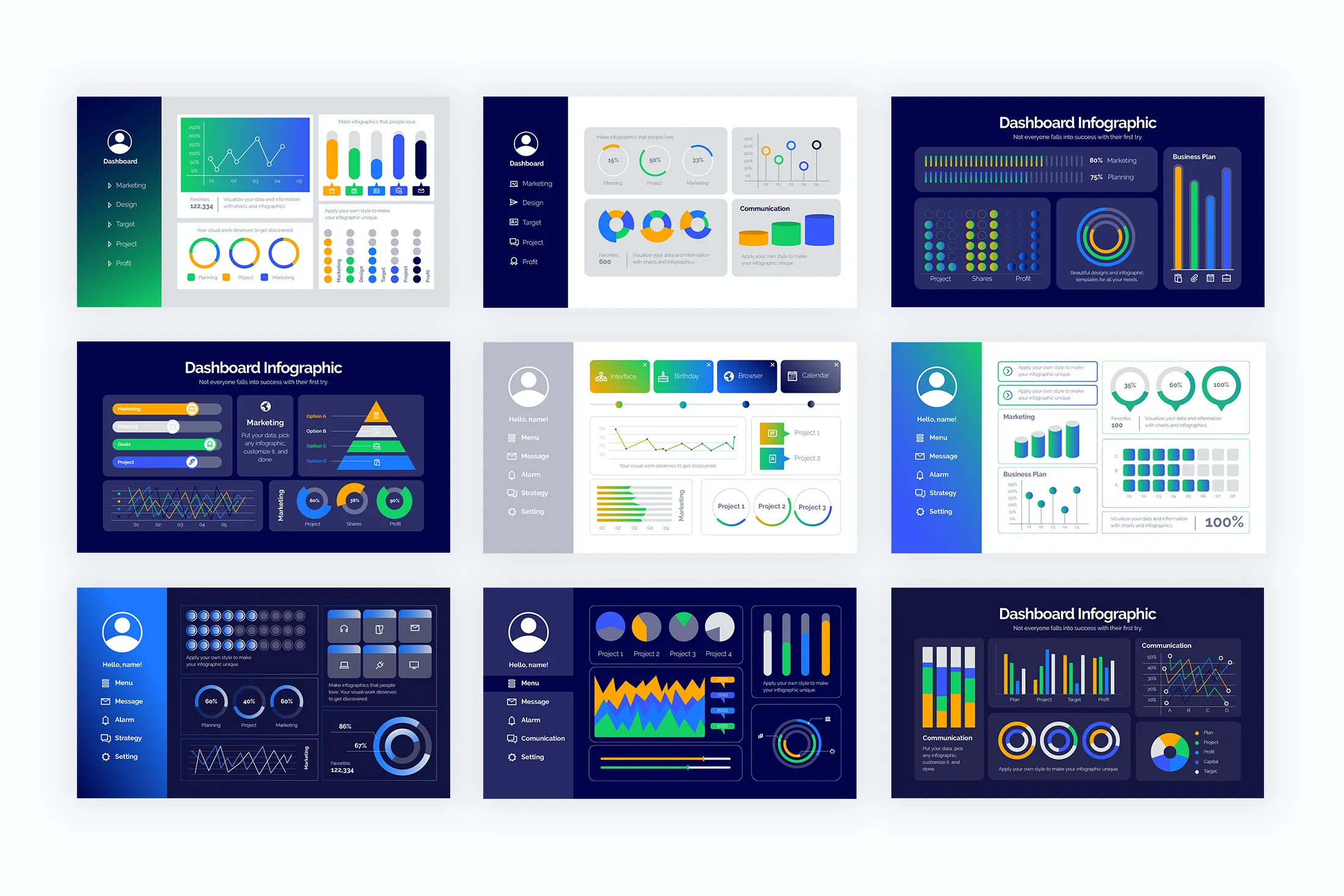 Dashboard Google Slides Infographics