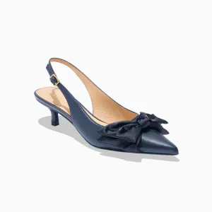 Debra Leather Slingback Kitten Heel Dressy Heels Brunch Spark