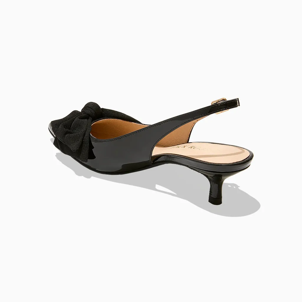 Hot Pick Debra Patent Leather Slingback Kitten Heel