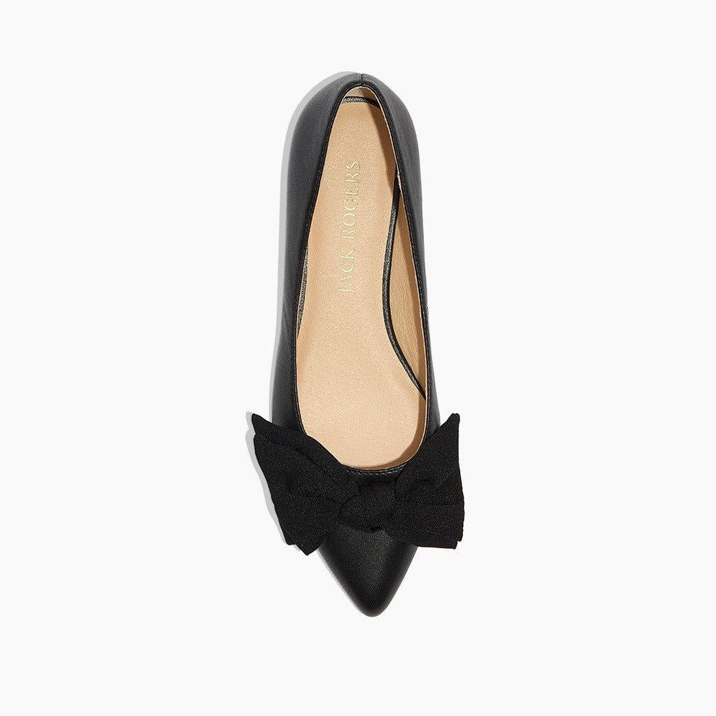 Breathable mesh Design Glow Debra Leather & Fabric Bow Ballet Flat