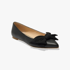 Comfort Insole Debra Leather & Fabric Bow Ballet Flat