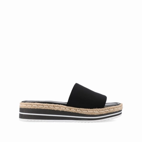 ROSEY ESPADRILLE WEDGE HEELED SLIDE SANDALS Sleek Casual Flats