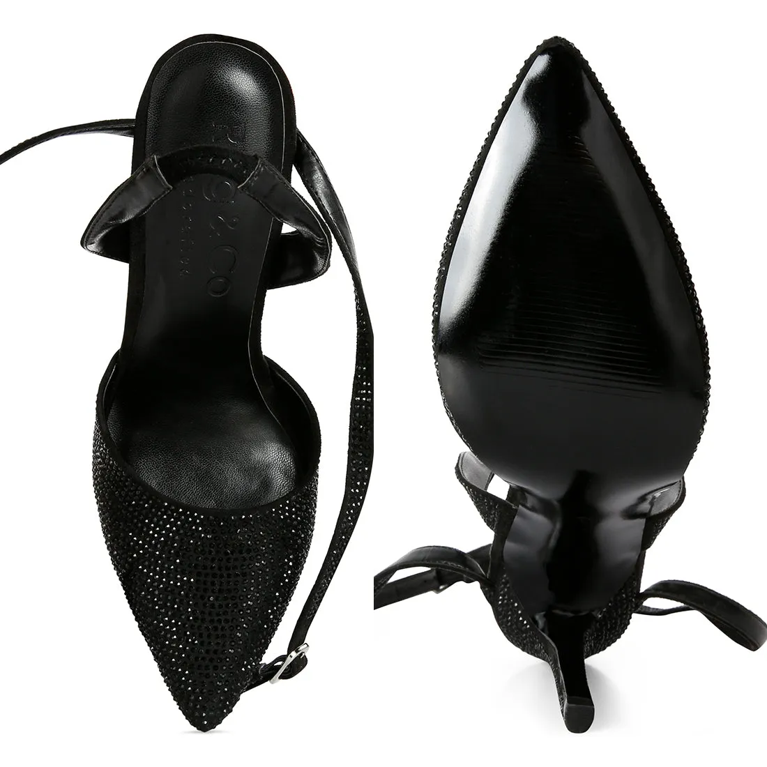 Diamante Studded High Heeled Sandal