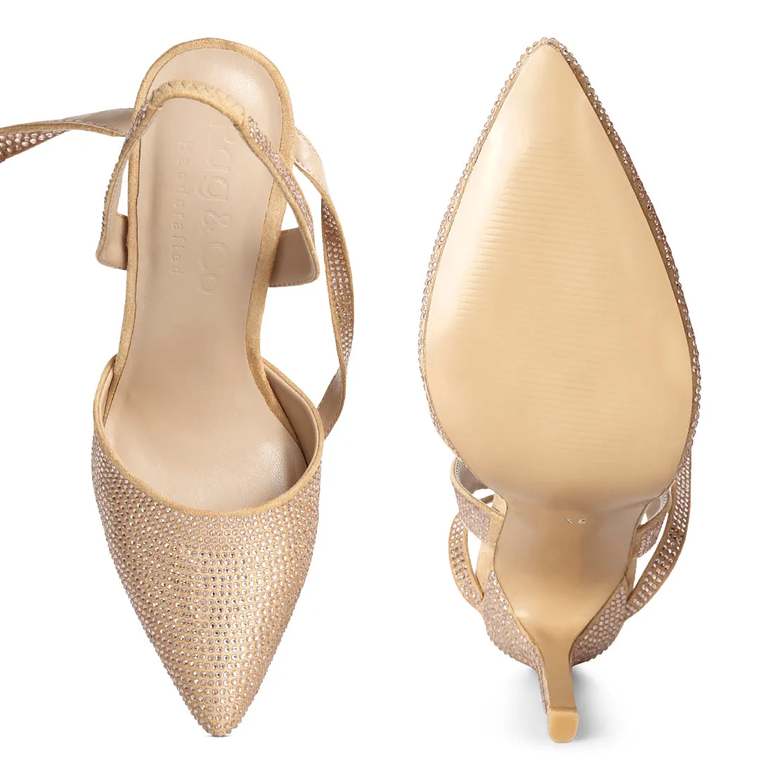 Diamante Studded High Heeled Sandal