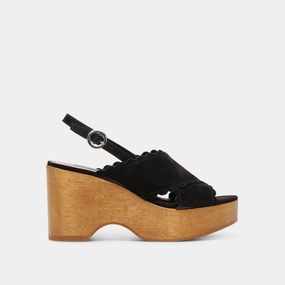 DILION WEDGES BLACK NUBUCK softest