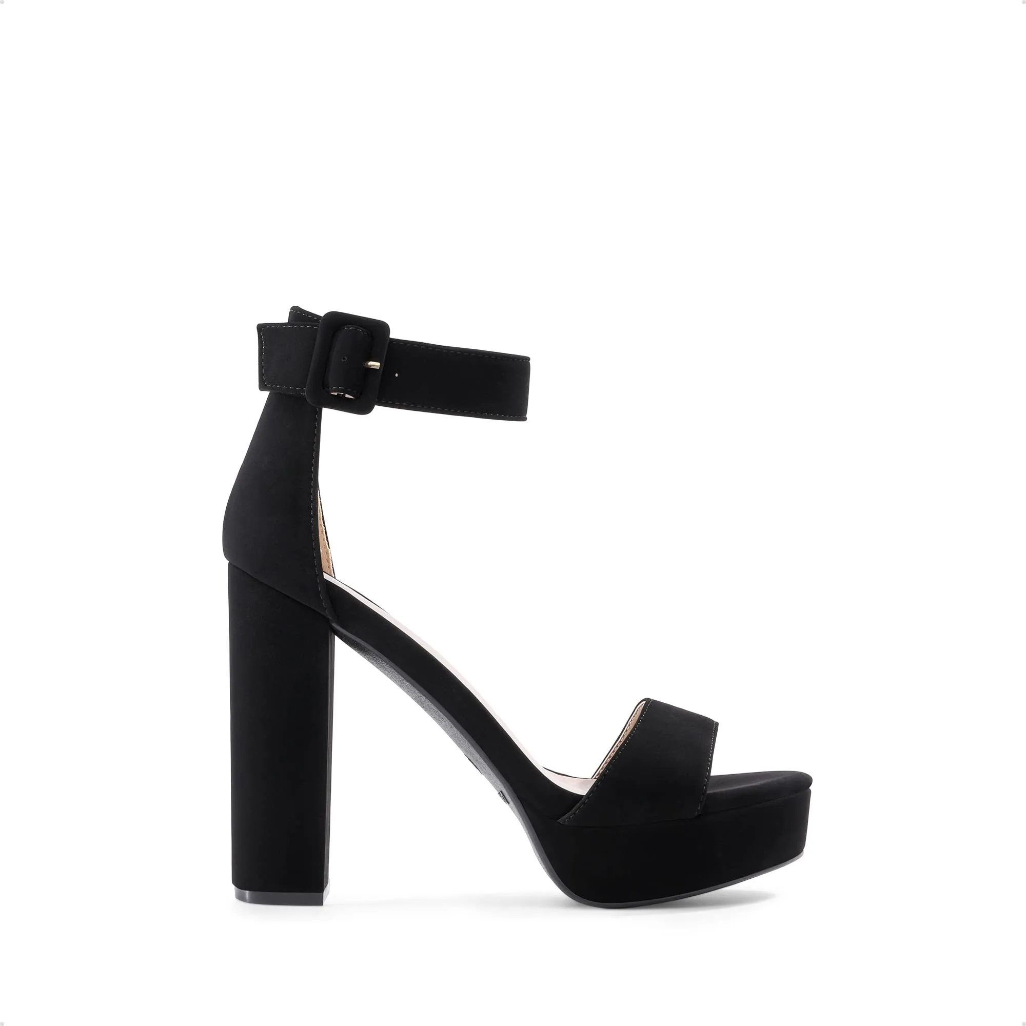 DREAM PAIRS Hi-Lo Black Suede Fashion High Heel Ankle Strap Platform Pumps Sandals