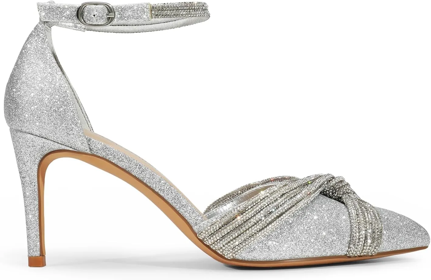 DREAM PAIRS Women's Pointed Close Toe High Heels Sexy Sparkly Rhinestone Stiletto Pumps Wedding Bridal Party Dress Shoes