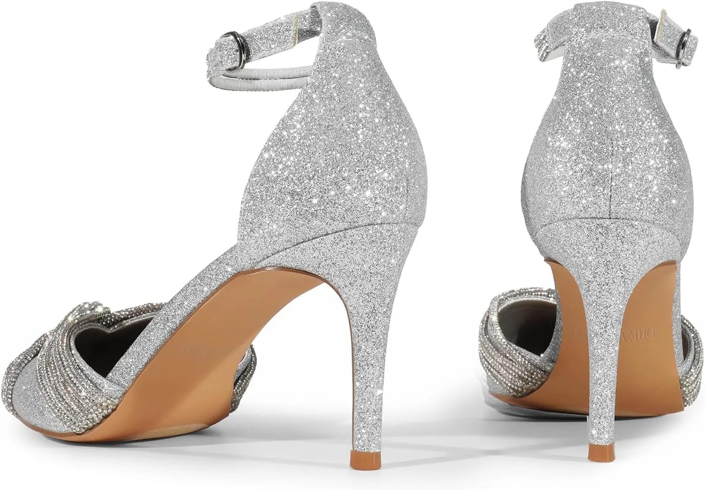 DREAM PAIRS Women's Pointed Close Toe High Heels Sexy Sparkly Rhinestone Stiletto Pumps Wedding Bridal Party Dress Shoes