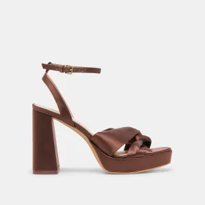 Soft Spark Stable Grip PARLO HEELS MID BROWN SATIN