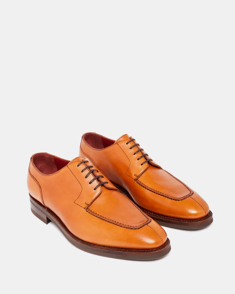 Cognac Calf Norwegian Split Toe Shoe Casual Shoes Sleek Profile